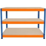 tabli ajustable  3 niveaux s - rax, plan de travail en bois agglomr robuste, capacit 300kg, bricolage ...