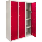 Lot de 3 rangées de casier métallique 4 portes rouge casier verrouillable parfait pour salle de sport, ... Lot de 3 rangées de casier métallique 4 portes rouge casier verrouillable parfait pour salle de sport, ...