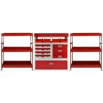 Monster racking - 3 rayonnages rouge en mtal pour rangement fourgon, camionette, van outils garage atelier ...