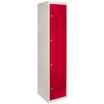 Casier mtallique rouge et gris en acier  4 portes pour vestiaires 180 x 38 x 45 cm gym cole ou bureau ...