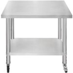 Table de travail préparation professionelle cuisine en inox - 76cm x 90cm x 86cm - plan de préparation ... Table de travail préparation professionelle cuisine en inox - 76cm x 90cm x 86cm - plan de préparation ...