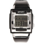 Montre sport num�rique �tanche �cran large luminosit� pour natation quotidienne noir