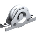 Monture � support int�rieur en inox pour portail coulissant - galet �100 mm � gorge ronde �21 mm - 400 ...