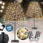 Arbre lumineux led avec minuterie 8 modes de lumire rsistant aux intempries dcoration nol lampe ...