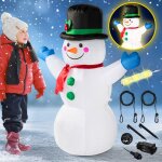 Bonhomme de neige gonflable d�coratif led avec pompe incluse d�coration lumineuse taille xl 120cm no�l ...