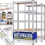 Monzana® Étagère charge lourde 4 / 5 niveaux Étagère métallique modulable meuble de rangement garage ... Monzana® Étagère charge lourde 4 / 5 niveaux Étagère métallique modulable meuble de rangement garage ...