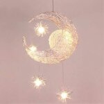 Moon stars suspension led plafonnier en aluminium avec 5 ampoules pour chambre d'enfant (lumi�re blanche) ...