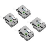 Mophorn lot de 4 rubans d'�tiquetage, 12 mm, noir sur blanc, compatibles avec la plupart des �tiqueteuses ...