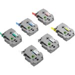 Mophorn lot de 6 rubans d'�tiqueteuse, 12 mm, multicolores, compatibles avec divers mod�les d'�tiqueteuses ...