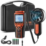 Mophorn - vevor anemometre portable - 10? a 60? mesureur numerique vitesse du vent cfm, mesure temperature ...