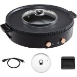 Mophorn - appareil � fondue chinoise et gril 2 - en - 1, hot pot �lectrique 1800 w, fondue avec contr�le ...