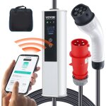 Vevor chargeur ev portable type 2 iec6219 chargeur voiture electrique 32 a 7, 36 kw monophase 22 kw triphase ...