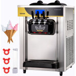 Mophorn - commercial ice cream maker 22 - 30l / h 2200w soft serve machine 2x6l hopper 2l cylinder lcd ...