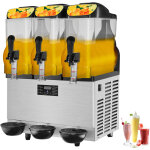 Mophorn commercial slushy machine 3 x 12l triple bowl 3. 2 gal 72 cups output 220v 1300w stainless steel ...