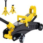 Mophorn - cric hydraulique  profil bas de 2 tonnes, cric de voiture de course en fer avec supports, ...