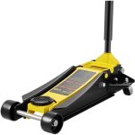 Cric de sol  profil bas de 4 tonnes, acier robuste, levage rapide  deux pistons, plage de levage de ...