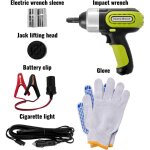 Mophorn - cric de voiture electrique de 5 tonnes, cric de sol hydraulique avec cle a chocs, lumiere led, ...