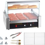 Mophorn electric 30 hot dog roller grill cooker machine 11 - roller backsplash shelf 2. 2kw acier inoxydable ...