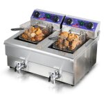 Mophorn - friteuse lectrique commerciale 24 l, 5 000 w, en acier inoxydable, avec deux paniers amovibles, ...