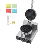 Mophorn - gaufrier commercial , 1230 w, rond, en acier inoxydable antiadh�sif, contr�le de la temp�rature ...