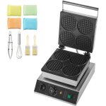 Mophorn - gaufrier commercial , 4 pices rondes, 1750 w, antiadhsif, en acier inoxydable, contrle de ...
