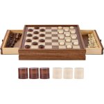 Mophorn jeu d'checs en bois massif, 15 pouces, 2 - in - 1 checs et dames, tiroir de rangement, pices ...