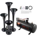 Mophorn - vevor kit de klaxon 4 trompettes 150 db klaxon de voiture avec compresseur deair 90 - 120 psi ...