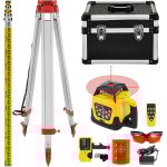 Mophorn kit de niveau laser rotatif, tr�pied de 5 m, outil de mesure de construction � nivellement automatique ...