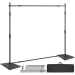 Mophorn - kit de tuyaux et de draperies 10 pieds x 10 pieds, support de toile de fond robuste avec base ...