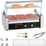 Machine de cuisson  rouleaux pour hot - dogs lectrique 18 pouces avec dosseret et tagre  7 rouleaux ...