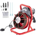 Mophorn - machine de nettoyage de canalisations 50 pieds x 1 / 2 pouces - 250 w, 4 couteaux, dbouche ...
