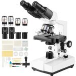Mophorn - microscope compos� binoculaire grossissement 40x - 2500x, microscope de laboratoire avec �clairage ...