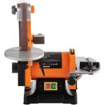 Mophorn - ponceuse  bande lectrique, ponceuse  bande et  disque 300 w, ponceuse d'tabli en mtal ...