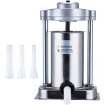 Mophorn - poussoir  saucisses manuel 2 l / 5 lbs, vertical, acier inoxydable 304, avec pince