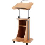 Mophorn pupitre en bois de 43 pouces avec hauteur r�glable, roulettes verrouillables, surface de lecture ...