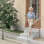 Mophorn - rambardes pour marches ext�rieures, kit de garde - corps de terrasse argent� 47, 3 pouces / ...