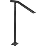 Mophorn - rampe pour 1  3 marches, garde - corps en acier noir, capacit de 330 lb, finition vernis ...