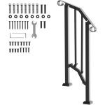 Mophorn rampes d'escalier ext�rieures 1 - 2 marches, design en arche r�tro noir, kit de rampe d'escalier. ...