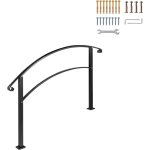 Mophorn - rampes pour marches extrieures 1 ou 3 marches rampe d'escalier flexible en fer forg noir ...