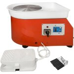 Mophorn - roue de poterie 25 cm 280 w tour de potier electrique avec pedale, mini roue de poterie bassin ...