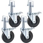 Mophorn - roulettes pivotantes en caoutchouc pour chafaudage, 12 cm, roues  tige pivotante 360 avec ...