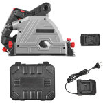 Mophorn - scie circulaire sans fil, lame 139, 7 mm, kit scie � rail plongeante sans balais, batteries ...