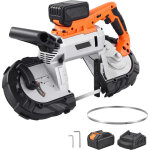 Mophorn scie � ruban sans fil 20 v, profondeur de coupe 127 x 115 mm, moteur sans balais, batterie 4000 ...