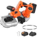 Mophorn scie � ruban sans fil 20 v, profondeur de coupe 65 x 65 mm, avec moteur sans balais, batterie ...