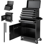 Mophorn servante d'atelier avec coffre amovible, armoire � outils mobile 2 en 1, organiseur 5 tiroirs ...