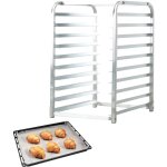 Mophorn - support pour moules  pain, rack en aluminium  10 niveaux avec roulettes freines, support ...