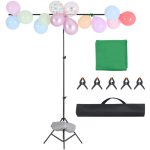 Mophorn - support de toile de fond r�glable 5 x 6, 5 pieds, portable avec 3 barres transversales, support ...