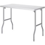 Mophorn - table de prparation pliante 48 x 24 pouces, poste de travail commercial en acier inoxydable, ...