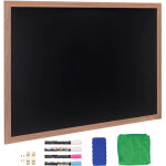 Mophorn - tableau noir magnetique 89x117 cm tableau a craie noir avec cadre en bois montage mural 4 marqueurs ...