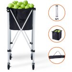 Mophorn - trémie à balles de tennis pliable peut contenir 150 balles, chariot léger en alliage d'aluminium ... Mophorn - trémie à balles de tennis pliable peut contenir 150 balles, chariot léger en alliage d'aluminium ...